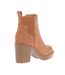 Womens/ladies Barbara Block Heel Chelsea Boots Cognac Only-2