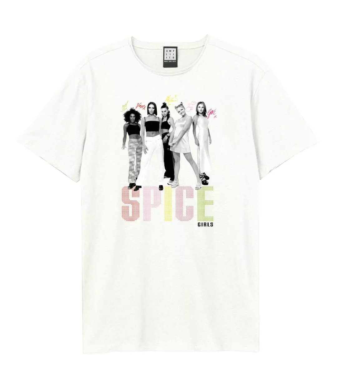 T-shirt Group Shot And Logo Adulte Vieux Blanc Amplified-1