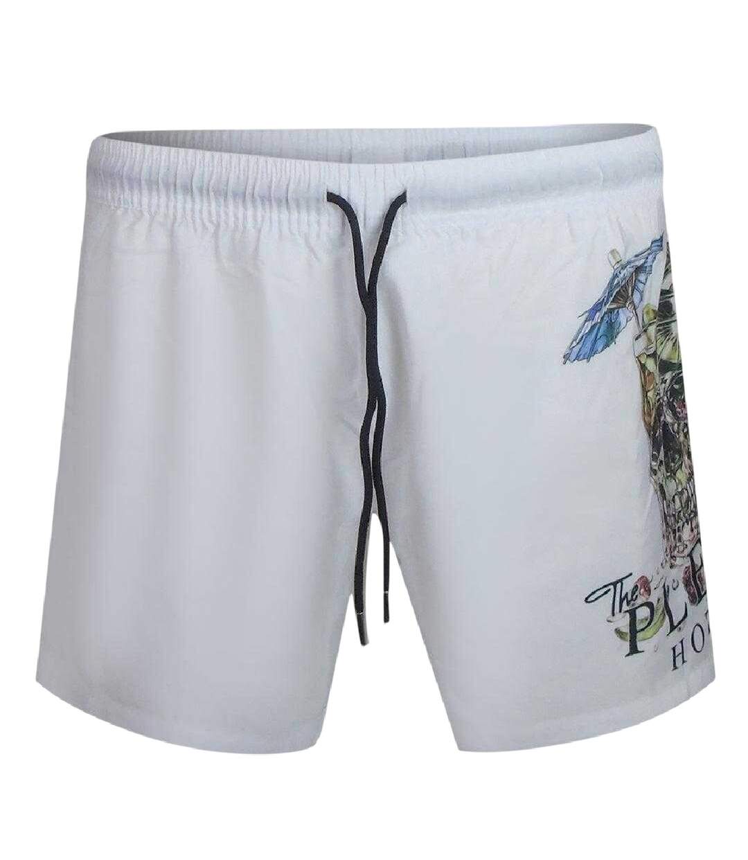 Short De Bain Motif/style Logo Crâne Homme Blanc Philipp Plein-1
