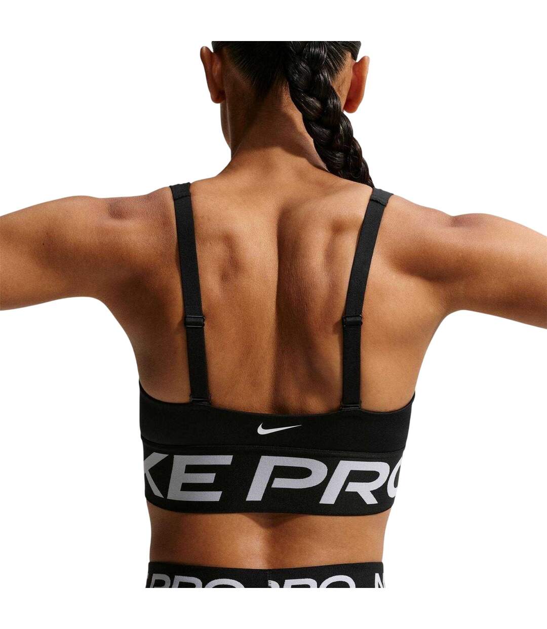 Womens/ladies Indy Plunge Sports Bra Black White Nike-3