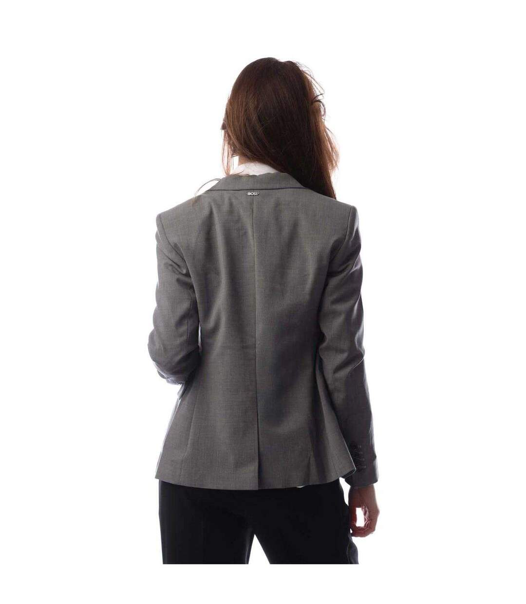 Blazer Motif/style Uni Femme Argenté Boss-3