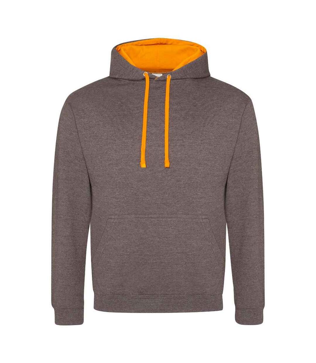 Sweat à capuche varsity adulte charbon / orange vif Awdis-1