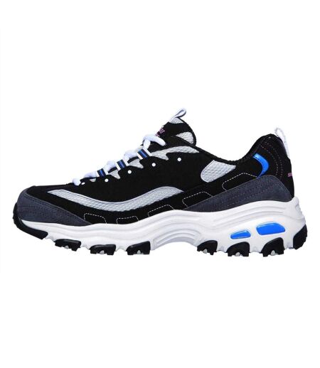 Womens/ladies Mesh Trainers Black Blue Skechers