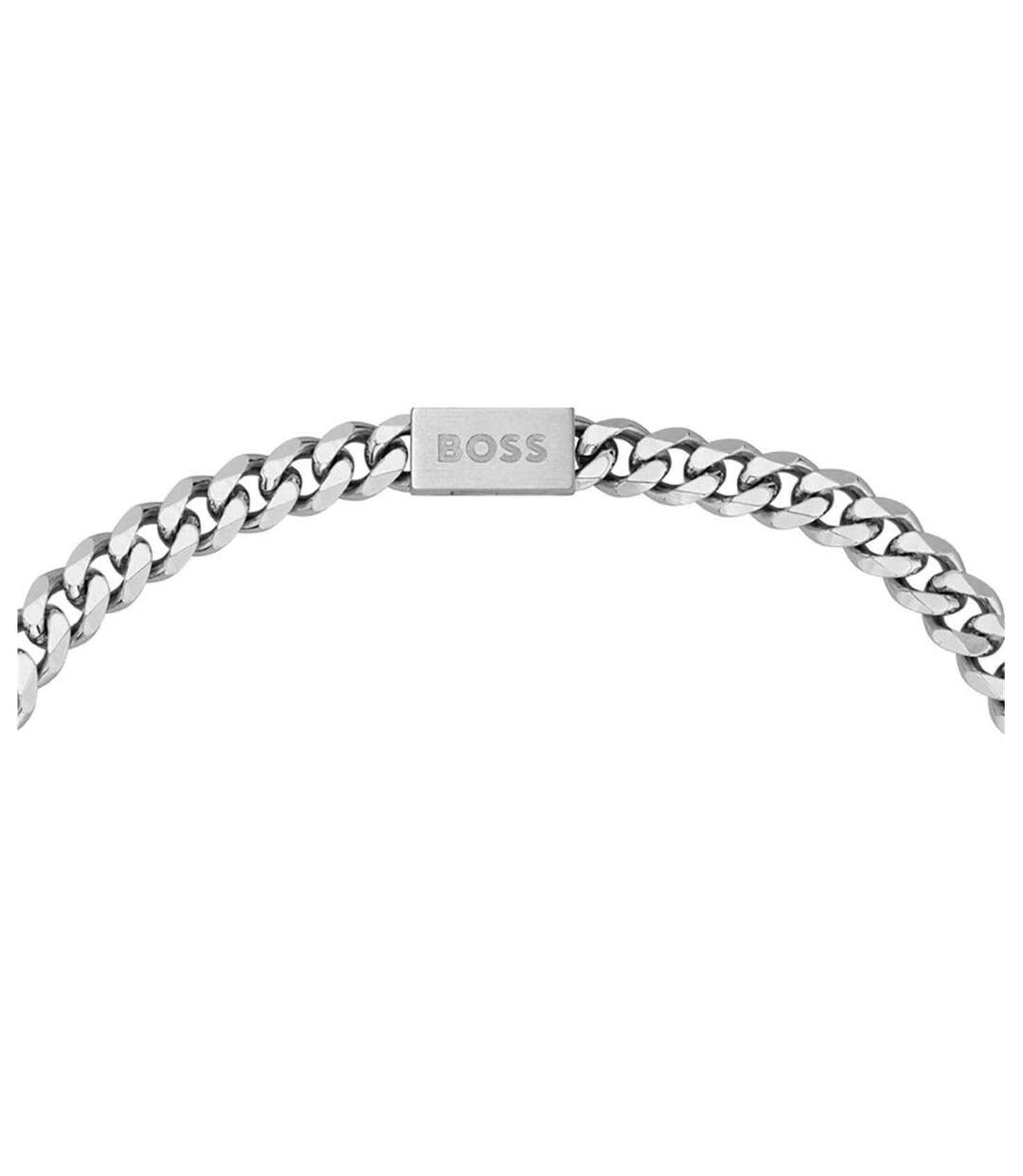 Mens Ion Plated Necklace One Size Silver Boss-3