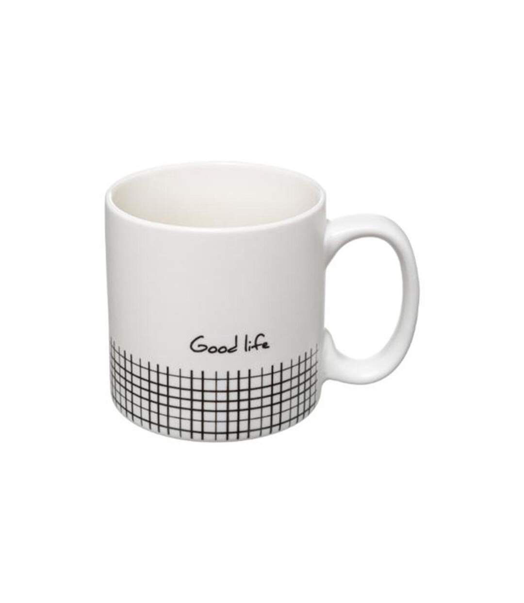 Lot de 4 Mugs & Rack Design Life 24cl Blanc-4