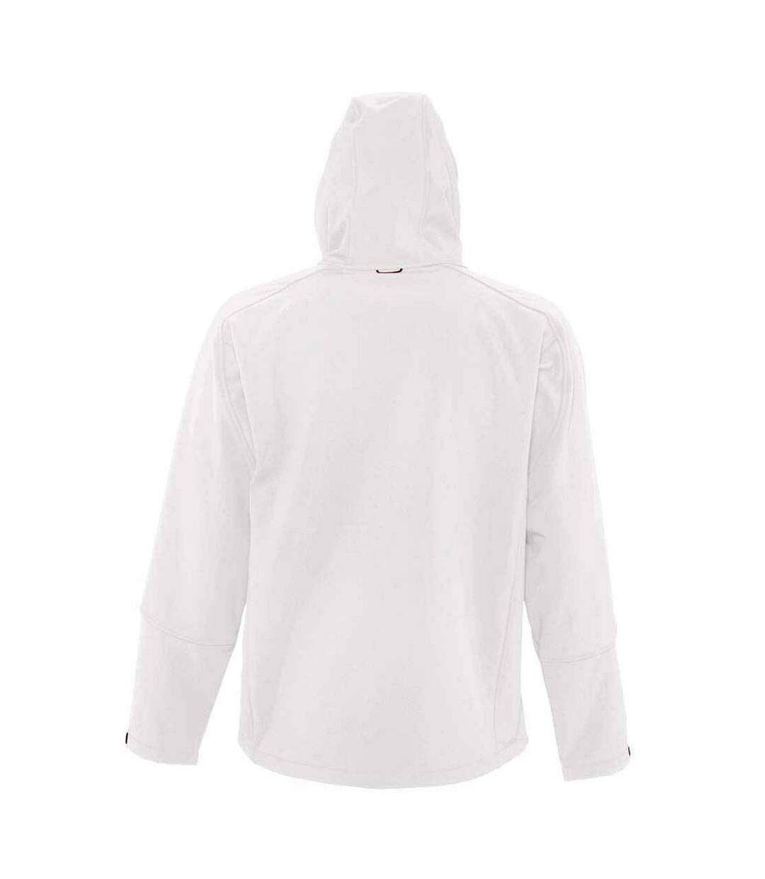 Mens Replay Hooded Soft Shell Jacket White SOLS-2