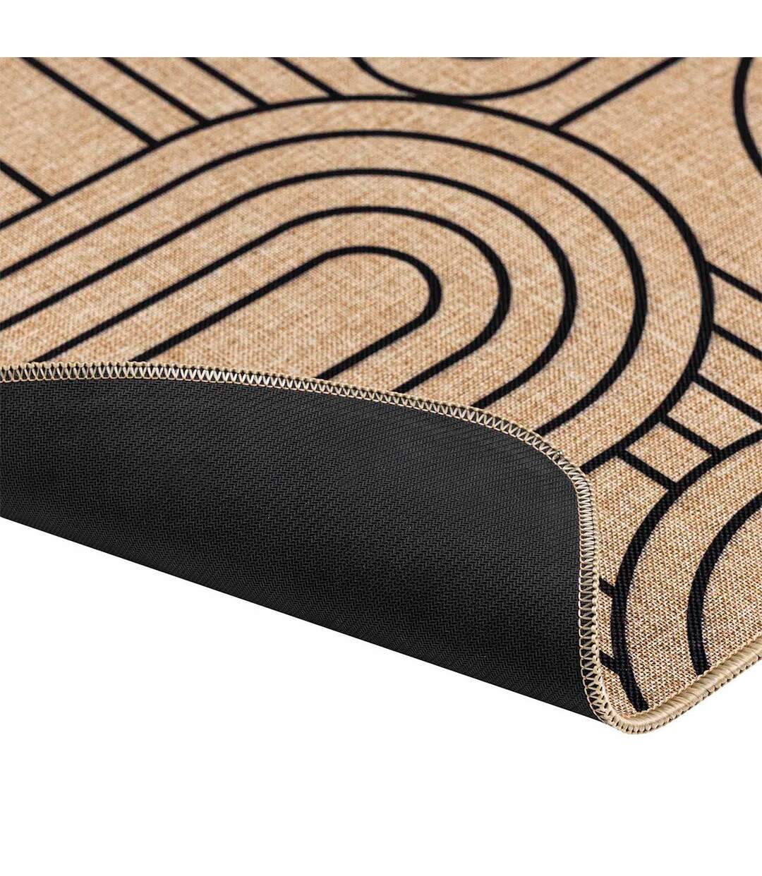Tapis Déco Imprimé Modul 45x120cm Naturel & Noir-3