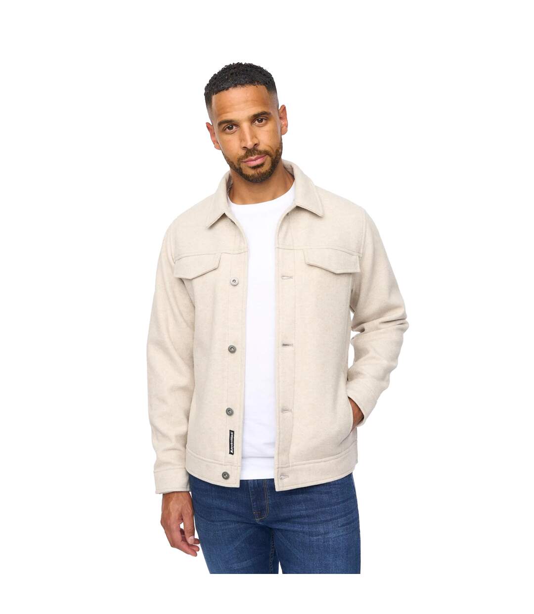 Mens Earnshaw Overshirt Ecru Bewley & Ritch-2