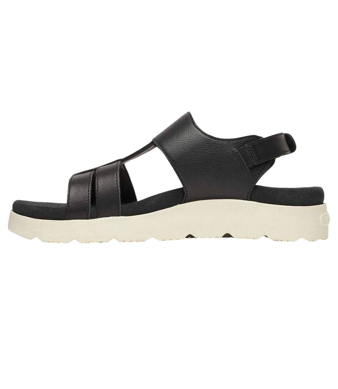 Womens/ladies Leather Ankle Strap Flat Sandals Black Merrell-3
