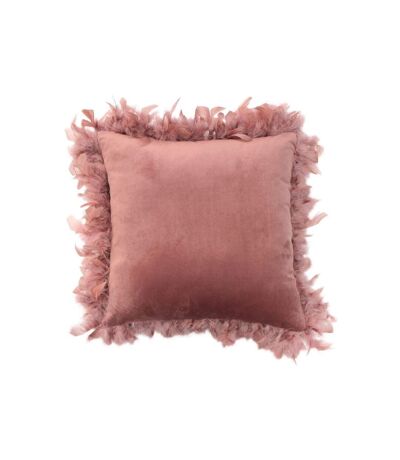 Coussin Déco Plumes Marlina 40x40cm Rose