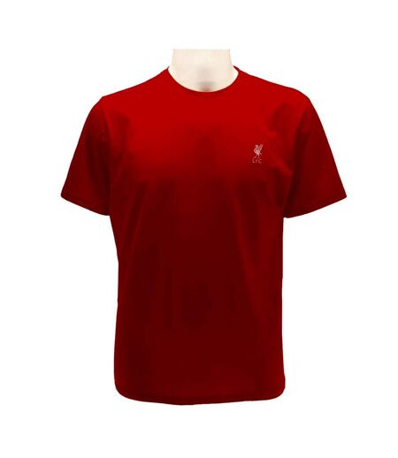 Liverpool FC Mens Embroidered T-Shirt (Red/White)