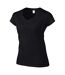 Gildan Ladies Soft Style Short Sleeve V-Neck T-Shirt (Black) - UTBC491
