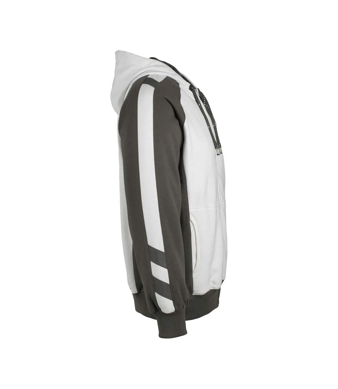 Mens Unique Wiesbaden Full Zip Hoodie White Dark Anthracite Mascot-3