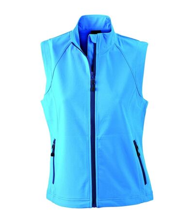 Gilet sans manches softshell coupe-vent imperméable - JN1023 - bleu azur - femme