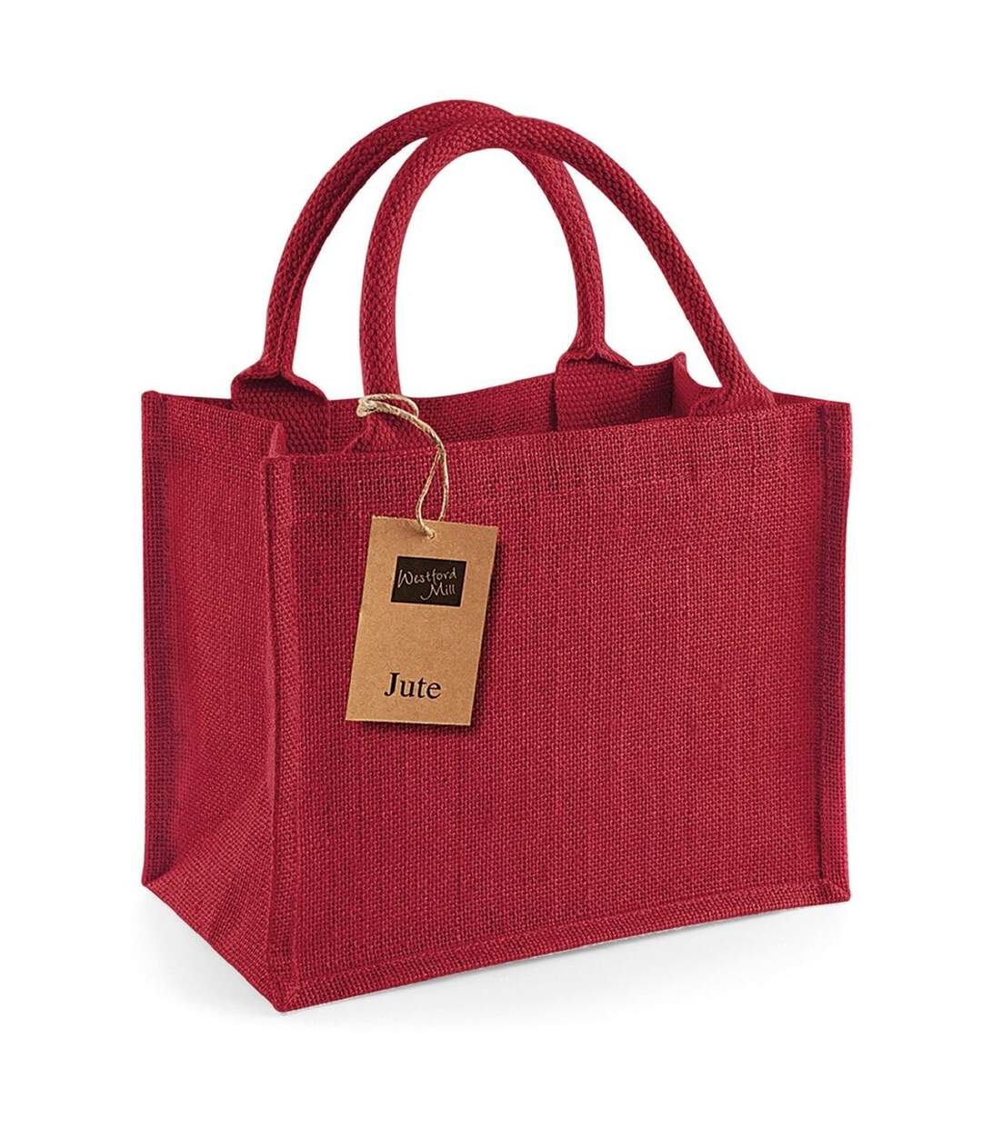 Cabas en toile de jute - W412 - rouge-2