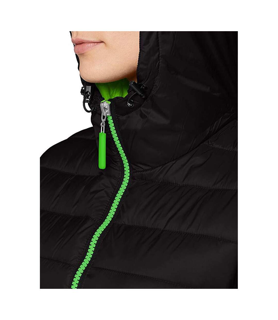 Urban snowbird veste rembourrée à capuche femme noir/vert citron Result