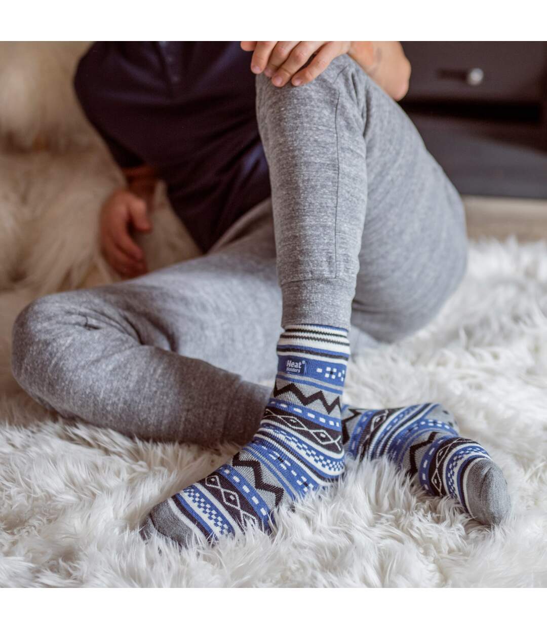2 Pairs Mens Thermal Slipper Socks 2.6 TOG Non Slip Double Layer Warm Socks-6