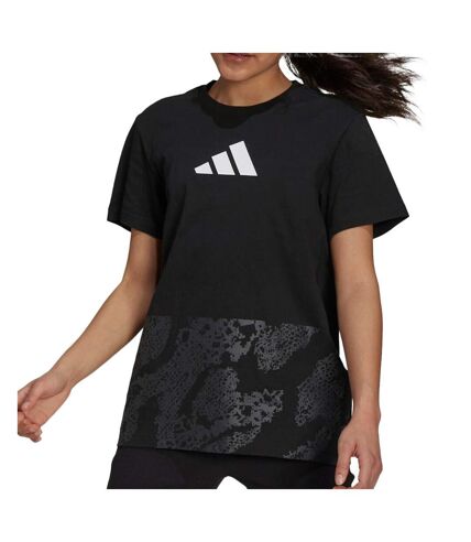 T-shirt Noir Femme Adidas Lace Camo Gfx 2