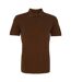 Asquith & Fox Mens Plain Short Sleeve Polo Shirt (Milk Chocolate)