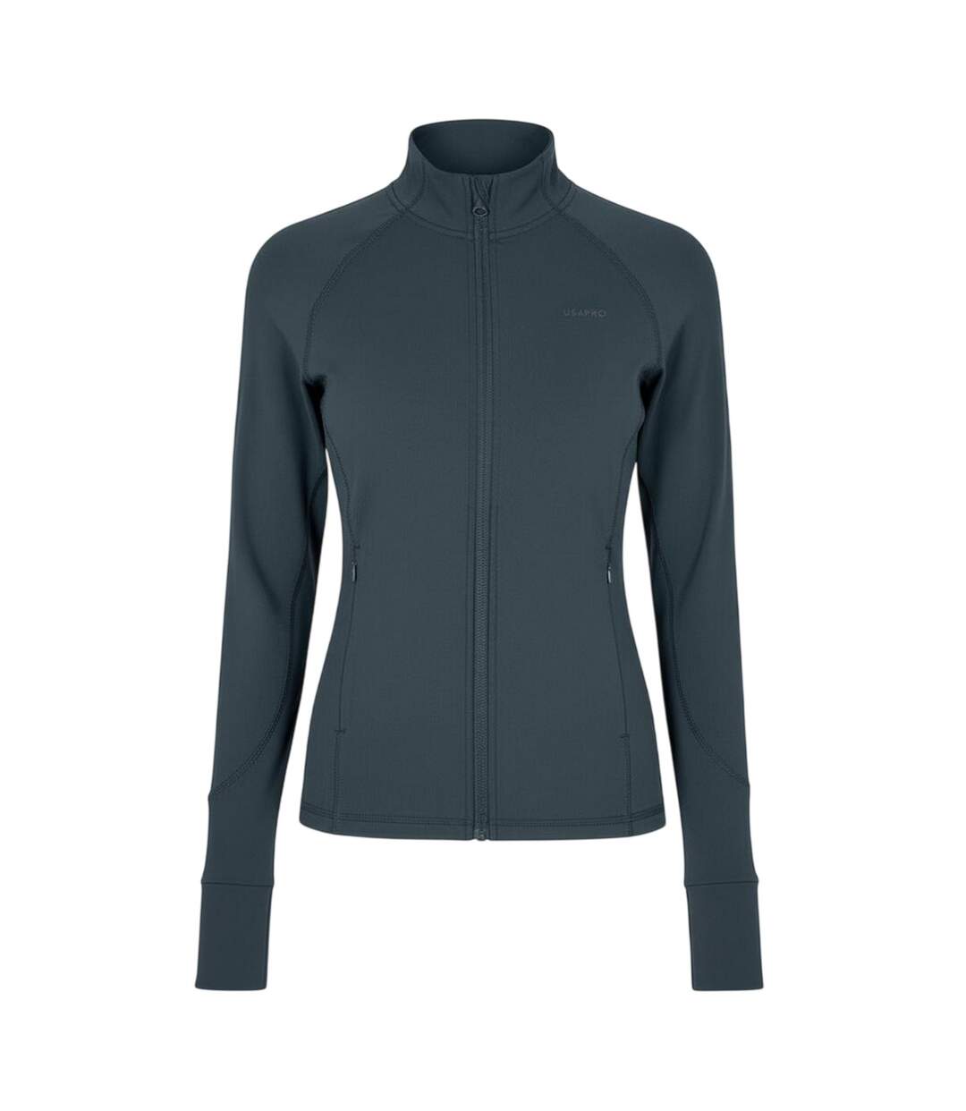 Womens/ladies Core Fitness Track Top Charcoal USA Pro-2
