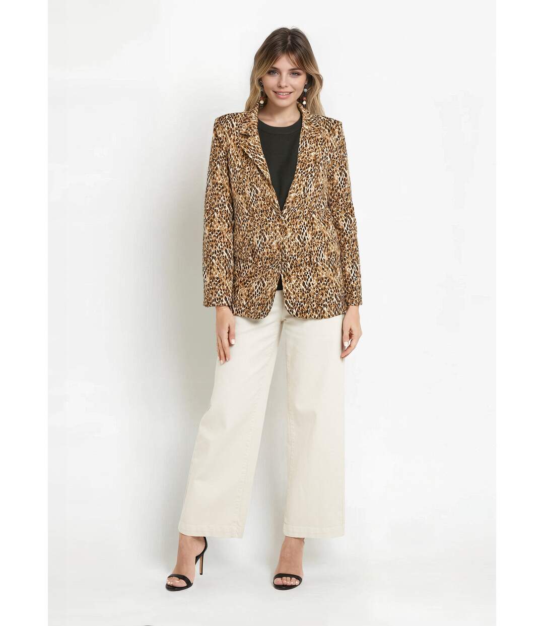 Veste imprimé arty, col tailleur-3