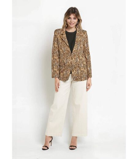 Veste imprimé arty, col tailleur