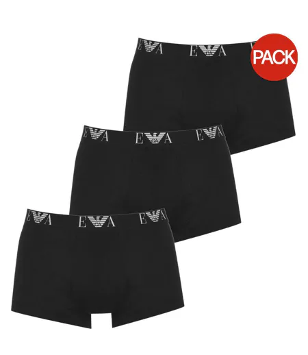 Lot De 3  Boxers Homme Noir Emporio Armani