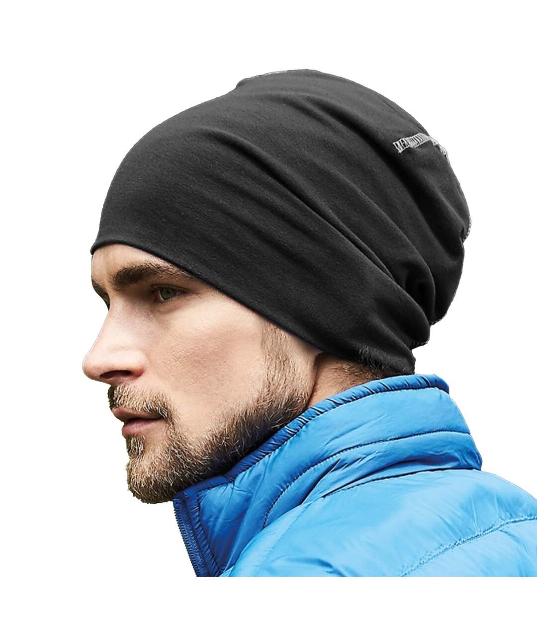 Beechfield Unisex Hemsedal Cotton Beanie (Black/White) - UTPC3347-1
