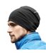 Beechfield Unisex Hemsedal Cotton Beanie (Black/White) - UTPC3347-1