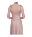 Womens/ladies Satin Tie Shoulder Bridesmaid Maxi Dress Soft Pink Deluxe-4