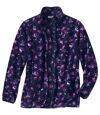 Women's Floral Print Fleece Jacket - Navy Pink Atlas For Men