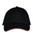 Casquette De Baseball Long Beach Noir Rouge SOLS-1