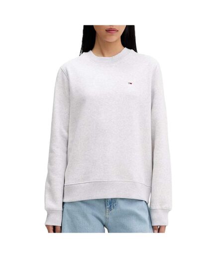 Sweat gris femme tommy hilfiger flag crew1