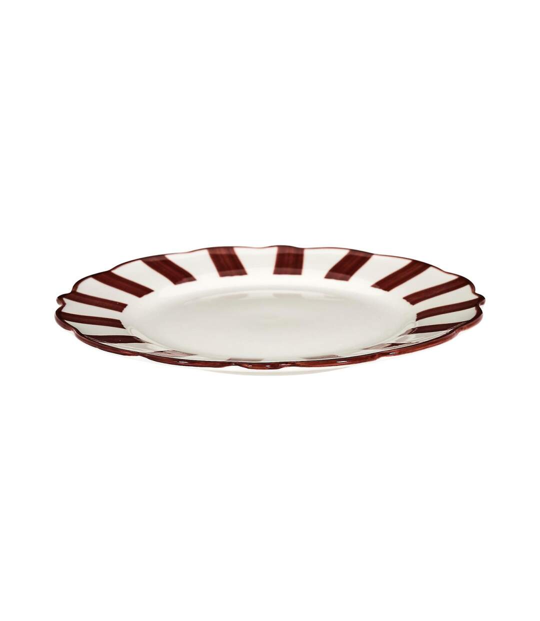 Lot de 6 Assiettes à Dessert Cleo 19cm Bordeaux & Blanc-2