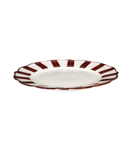 Lot de 6 Assiettes à Dessert Cleo 19cm Bordeaux & Blanc