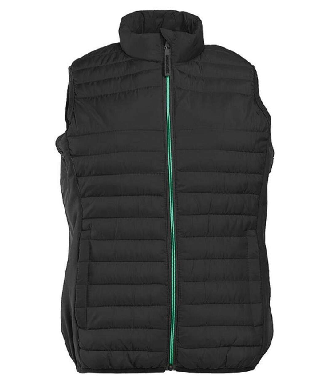 Bodywarmer bi-matière - Femme - Pen Duick - PK317 - noir et vert kelly-1