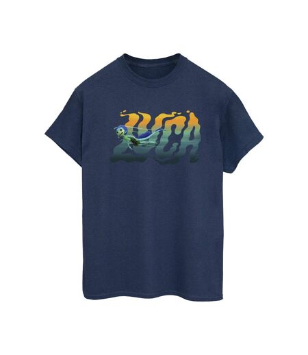 Disney Femme/Ladies Luca Swim Cotton Boyfriend T-Shirt (Bleu marine) - UTBI30861