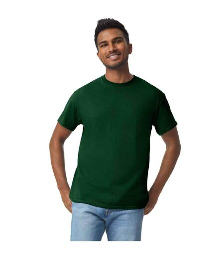 Mens heavy cotton t-shirt forest green Gildan