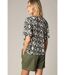 Blouse femme ample col V avec boutons et manches papillon EHOMA-4