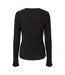 Womens/ladies Crew Neck Relaxed Fit Long-sleeved Blouse Black Pieces-2