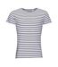 T-shirt Miles Homme Blanc Bleu Marine SOLS-1
