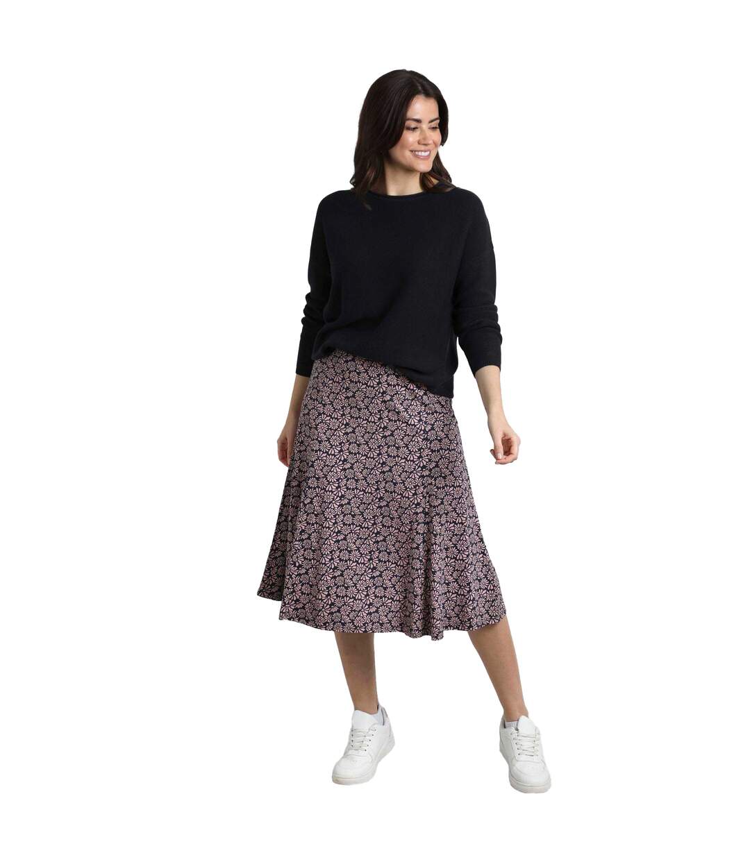 Womens/ladies romaro jersey midi skirt tearose Weird Fish-3