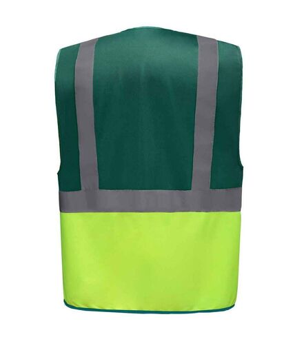 Unisex adult executive hi-vis waistcoat paramedic green/yellow Yoko