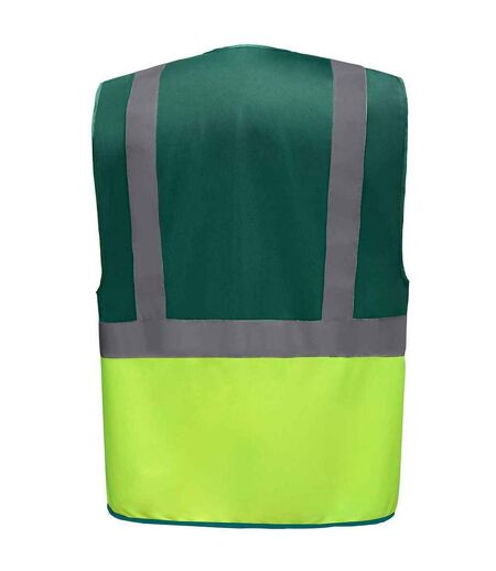 Unisex adult executive hi-vis waistcoat paramedic green/yellow Yoko