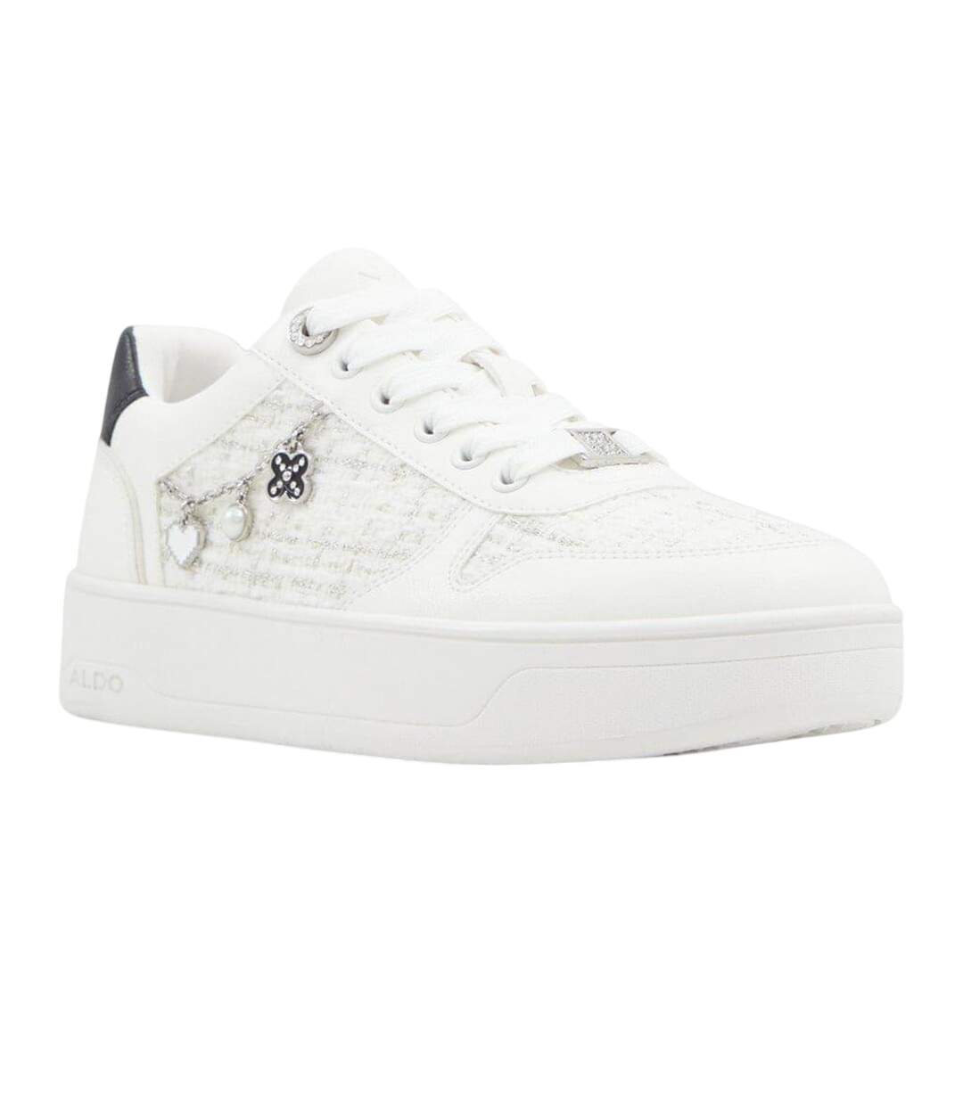 Womens/ladies Marisette Platform Trainers White Black Aldo-1