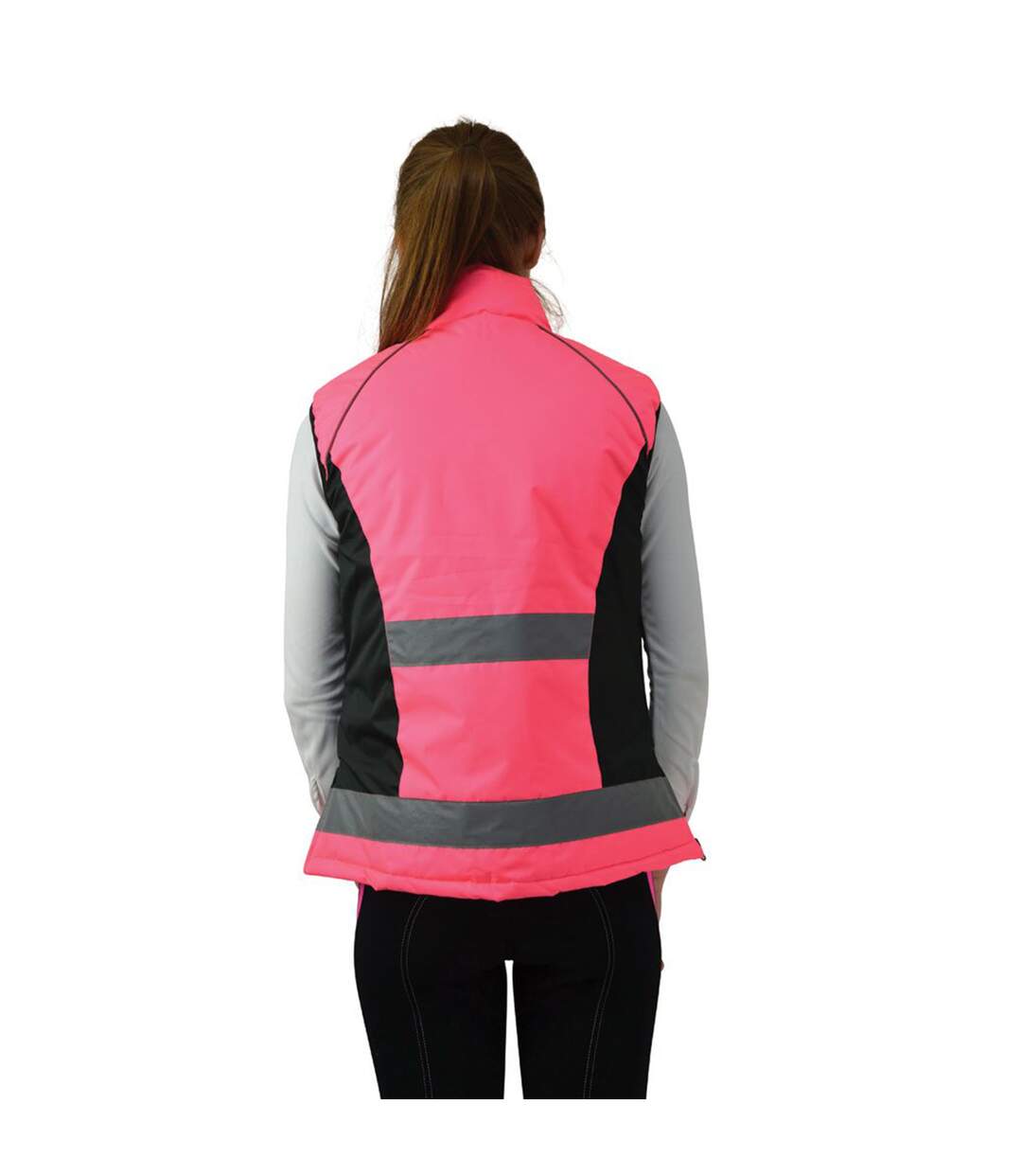 Gilet d´équitation adulte rose HyVIZ-2