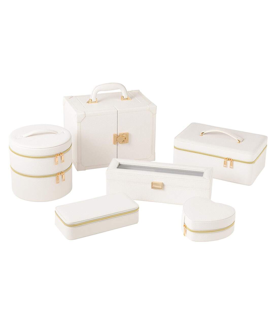 Boîte Ronde Pour Cosmétiques Ericka 19cm Blanc-4
