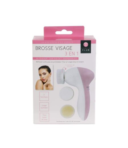 Brosse Visage 3 en 1 2 Vitesses 13cm Blanc & Rose