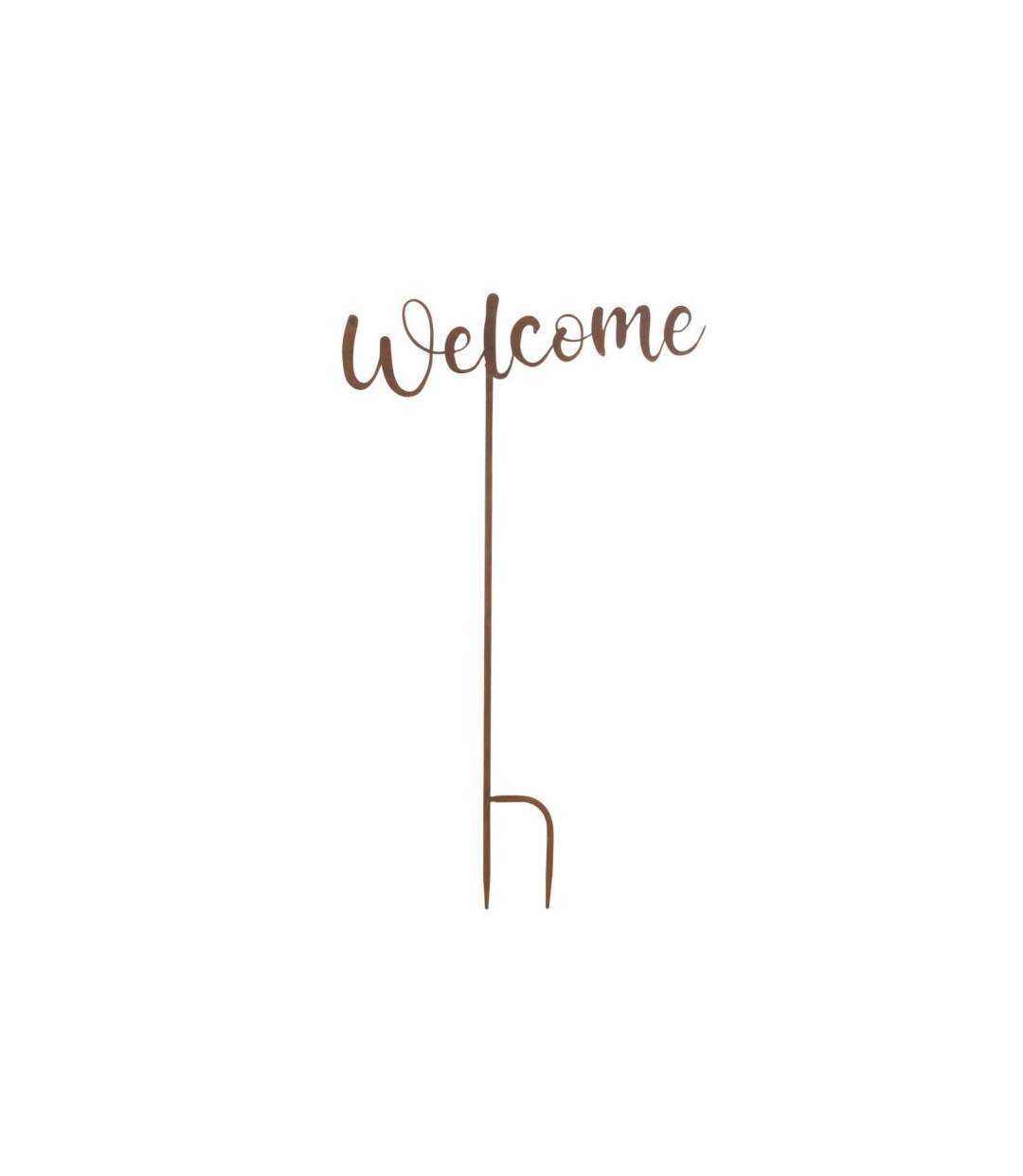 Décoration de Jardin Welcome 70cm Marron-1