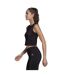 Womens/ladies Aeroknit Cropped Vest Top Black Adidas-4